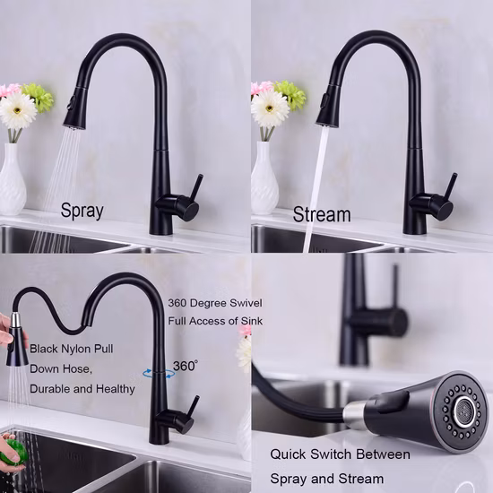Fabricante Cupc Latão sem chumbo NSF 61-9 Torneira misturadora de água de manípulo único Torneira de cozinha suspensa