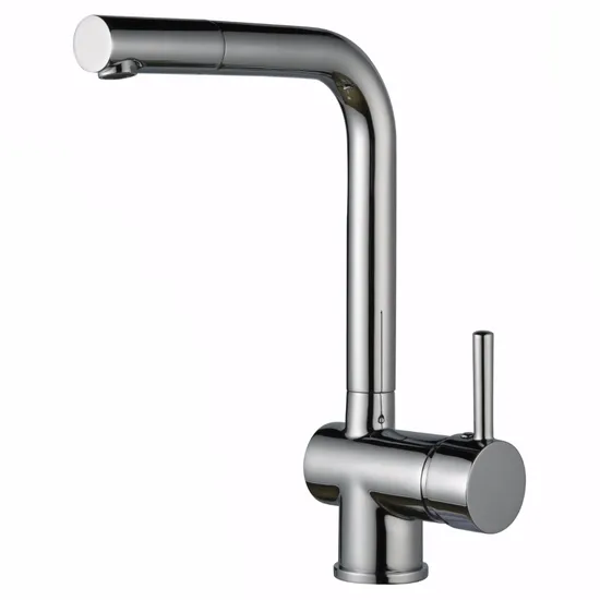 Ótima torneira de cozinha sem toque de fábrica de alta qualidade Gl90102A101 torneira de cozinha giratória cromada mistura quente e fria torneira de pia de cozinha de aço inoxidável