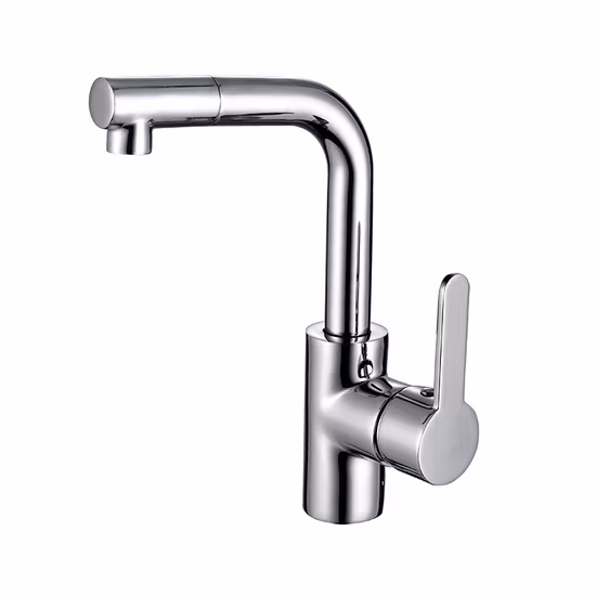 Fabricante Cupc Latão sem chumbo NSF 61-9 Torneira misturadora de água de alça única Torneira de cozinha de superfície cromada suspensa