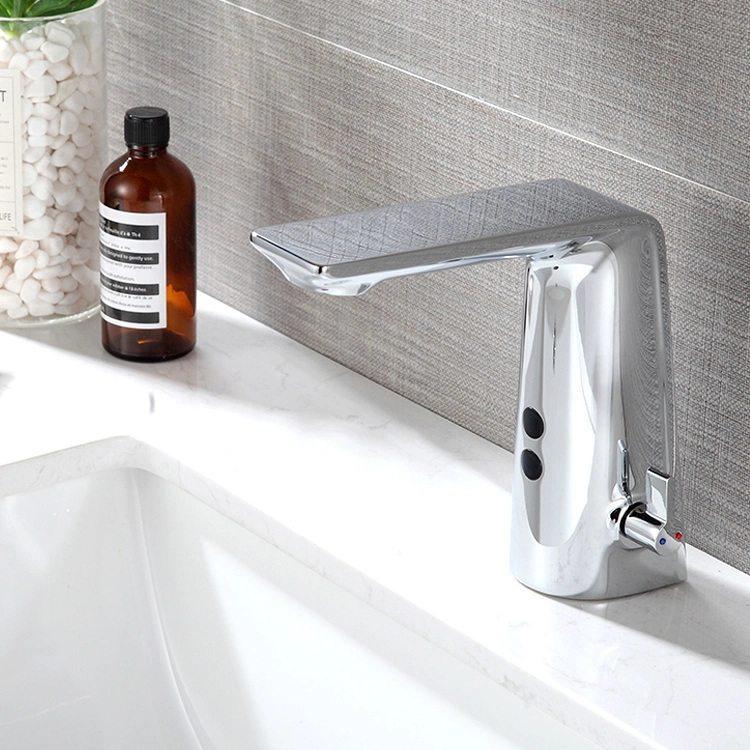 Bathroom Wash Basin Brass Automatic Touchless Hot Cold Sensor Faucet