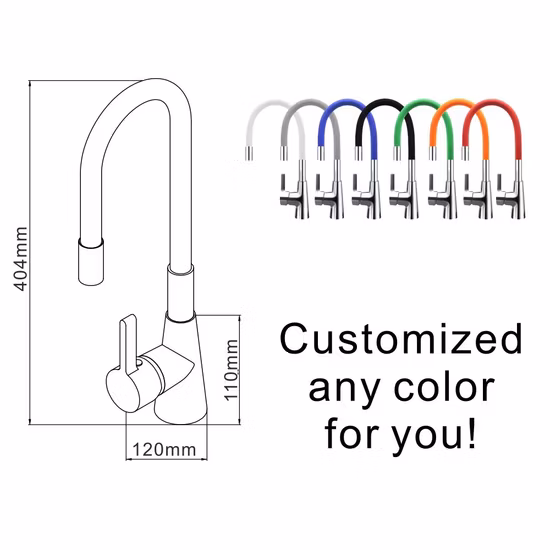 Sanipro corpo de latão colorido tubo de silicone flexível torneira para pia misturadora torneira de cozinha